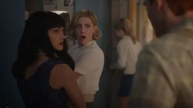 The Seamstress of B Lacey Blouse in Cream worn by Betty Cooper (Lili Reinhart) as seen in Riverdale (S07E06)
