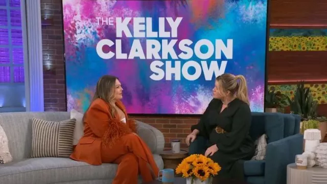 Lapointe Matte Crepe Flare Leg Pants worn by Elle King as seen in The Kelly Clarkson Show on May 1, 2023