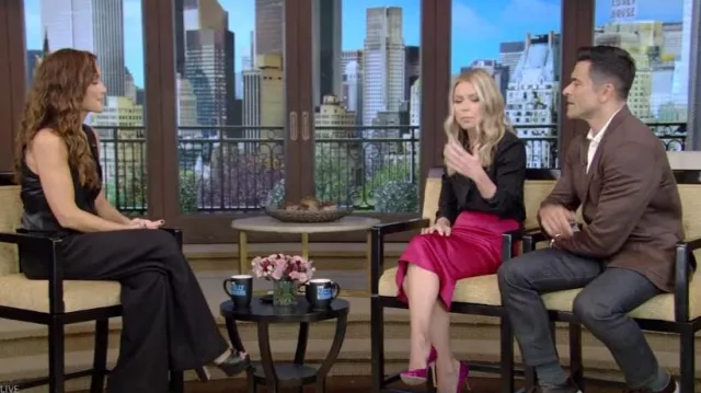 The Frankie Shop Gelso tailored Waistcoat worn by Minka Kelly as seen in LIVE with Kelly and Mark on May 2, 2023