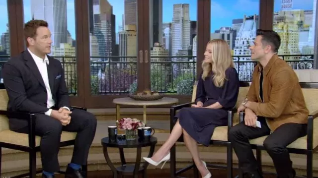 Officine Generale Victor Italian Suede Jacket worn by Mark Consuelos as seen in LIVE with Kelly and Mark on May 3, 2023