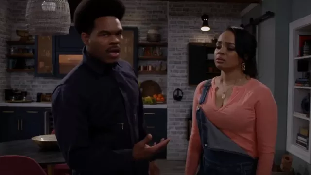 Randi Kotha Hd Sex Videos - Mother The Split Ribbed Split Neck Top worn by Randi (Kyla Pratt) as seen in  Call Me Kat (S03E22) | Spotern