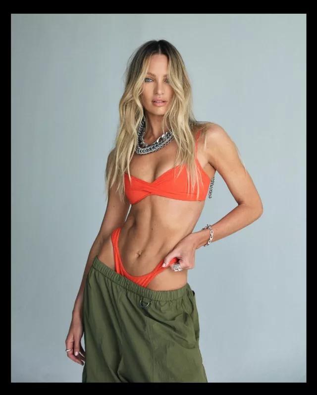 Tropic of C Orange Bikini worn by Candice Swanepoel on the Instagram account of @tropicofc
