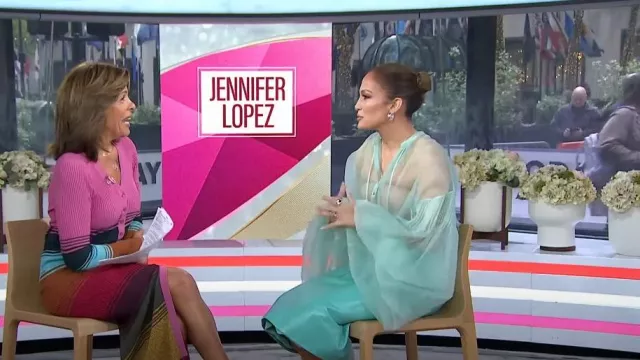 Del Core Sheer Button Up Shirt worn by Jennifer Lopez as seen in Today on May 3, 2023