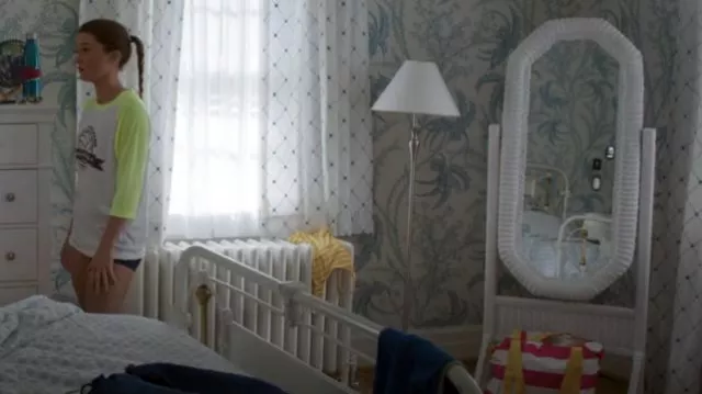 Interlude Vintage White Wicker Cheval Standing Mirror worn by Belly (Lola Tung) as seen in The Summer I Turned Pretty (S01E06)