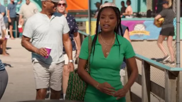 Zara Green Rib Polo Dress worn by Nicole (Summer Madison) as seen in The Summer I Turned Pretty (S01E06)