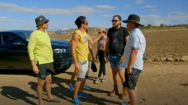 Velvethammerdesigns Yel­low Robe Smith T-shirt worn by Tom Sandoval as seen in Vanderpump Rules (S10E13)