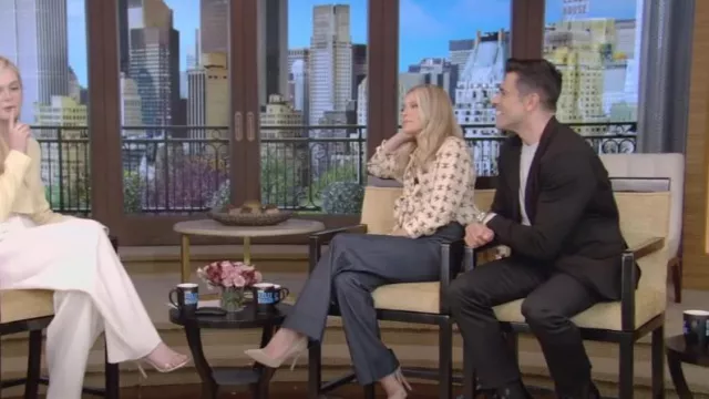 Adam Lippes Wide-Leg Denim Pants worn by Kelly Ripa as seen in LIVE with Kelly and Mark on May 8, 2023