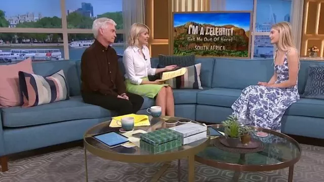 Essentiel Antwerp Drowsy Skirt worn by Holly Willoughby as seen in This Morning on May 8, 2023