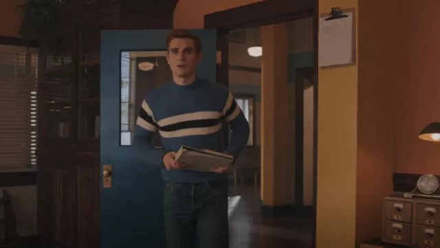 Benetton Sweater With Clashing Detail worn by Archie Andrews (KJ Apa) as seen in Riverdale (S07E07)