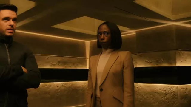 Alexander McQueen Blazer worn by Grace (Nikki Amuka-Bird) as seen in Citadel TV series outfits (S01E04)