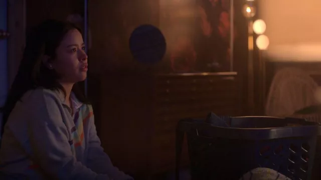 Wildfox Rainbow Stripe Half Zip Sweatshirt worn by Mariana Adams Foster (Cierra Ramirez) as seen in Good Trouble (S05E09)