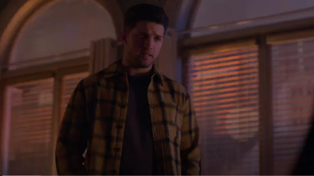 Todd Snyder Guide Shirt in Mustard Multi Check worn by Joaquin Peréz (Bryan Craig) as seen in Good Trouble (S05E09)