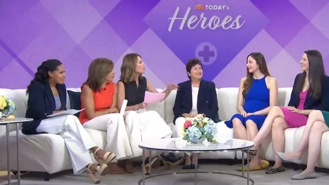 Akris Punto Embroidered Eyelet Cotton Sleeveless Blouse worn by Savannah Guthrie as seen in Today on May 12, 2023