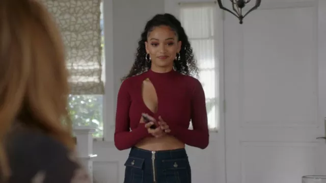 Cinq à Sept Azure Wide Leg Pants worn by Olivia Baker (Samantha Logan) as seen in All American (S05E19)