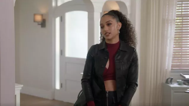 L'Agence Janelle Slim Jacket worn by Olivia Baker (Samantha Logan) as seen in All American (S05E19)