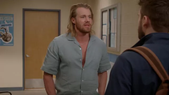 Onia Air Linen Shirt worn by JJ Parker (Hunter Clowdus) as seen in All American (S05E19)