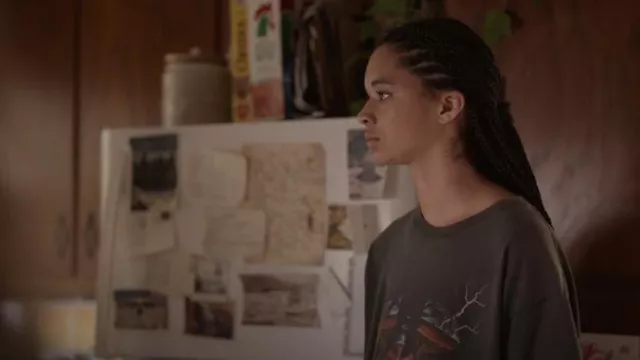 Vintage Harley Davidson Brute Force T-Shirt worn by Rae Kincade (Tanzyn Crawford) as seen in Tiny Beautiful Things (S01E05)