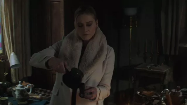 Ever New Lucy Fur Collar Crombie Coat worn by Temperance Hudson (Bo Martyn) as seen in Nancy Drew (S03E12)