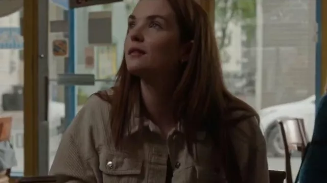 Zara Off White Corduroy Shacket Shirt Jacket worn by Maggie Sullivan (Morgan Kohan) as seen in Sullivan's Crossing (S01E09)