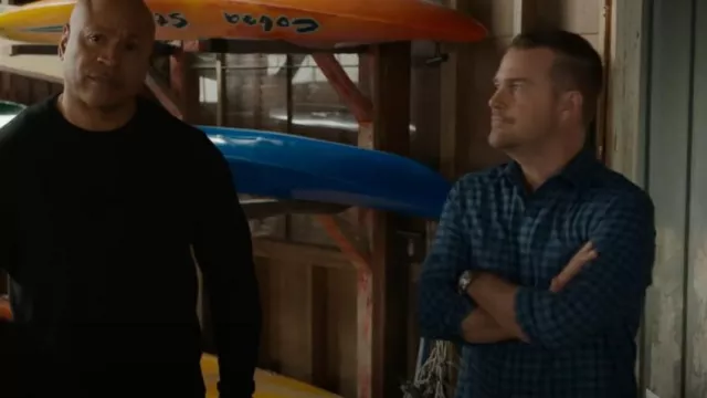 Faherty Brand Movement Navy Skies Check Sport Shirt worn by G. Callen (Chris O'Donnell) as seen in NCIS: Los Angeles (S14E20)
