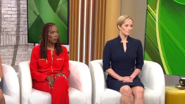 Tahari Sheath Vestido usado por Lisa Damour visto en CBS Mornings el 15 de mayo de 2023