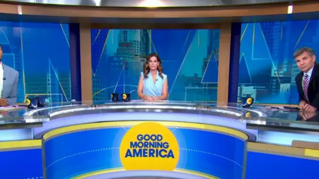 Zara Long Belted Vest worn by Rebecca Jarvis as seen in Good Morning America on May 12, 2023