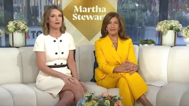 Michael Kors Collection Wool Button Shift Dress worn by Savannah Guthrie as seen in Today on May 15, 2023