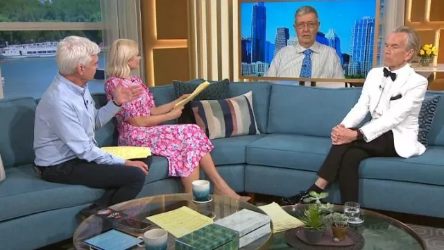 Nobody's Child Pink Floral Moira Midi Dress worn by Holly Willoughby as seen in This Morning on May 16, 2023