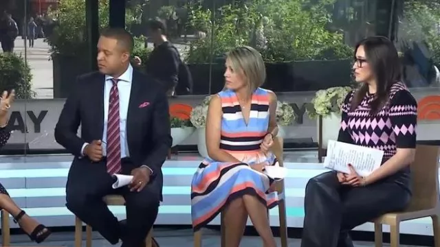 Diane von Furstenberg Harlequin-Pattern Top worn by Savannah Guthrie as seen in Today on May 17, 2023
