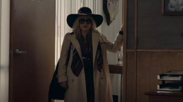 Burberry Waterloo Long Jacket worn by Peggy (Patricia Arquette) as seen in High Desert (S01E01)