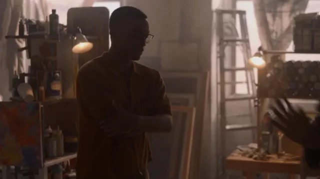 Urban Outfitters Standard Cloth Refine Button Up Polo worn by Merceer (Xavier Clyde) as seen in City on Fire (S01E04)