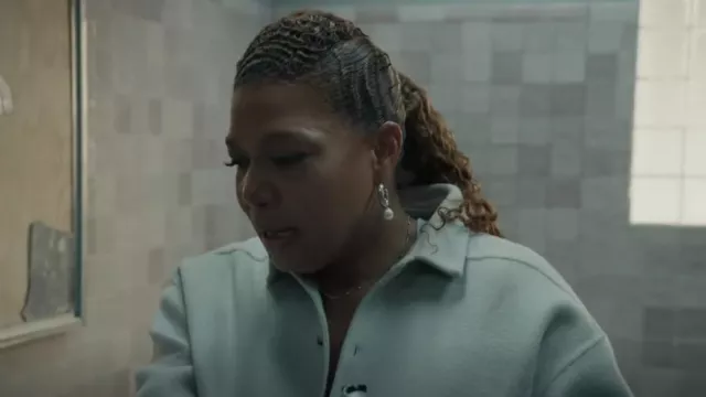 Simone Rocha Pearl-De­tail Hoop Ear­rings worn by Robyn McCall (Queen Latifah) as seen in The Equalizer (S03E18)