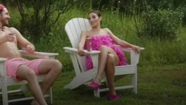 Song of Style Feather Heel worn by Paige DeSorbo as seen in Summer House (S07E15)