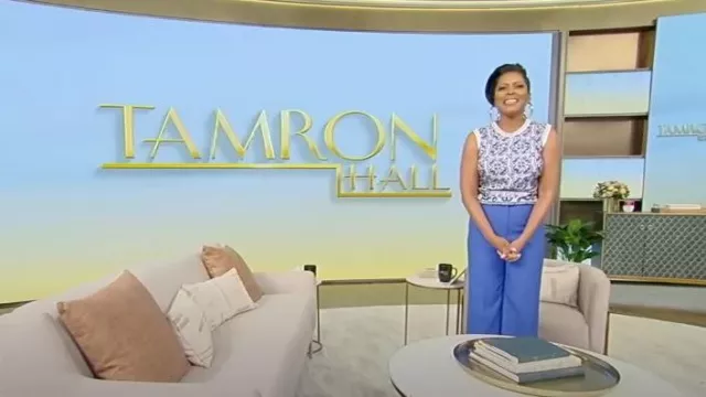 Dolce & Gabbana 18GG Printed Silk Tank Top worn by Tamron Hall as seen in Tamron Hall on May 22, 2023