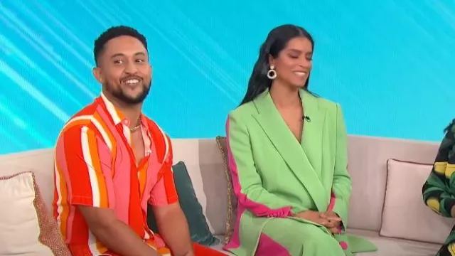 Sandro Short Sleeve Striped Shirt worn by Tahj Mowry as seen in Sherri TV SHOW on May 9, 2023