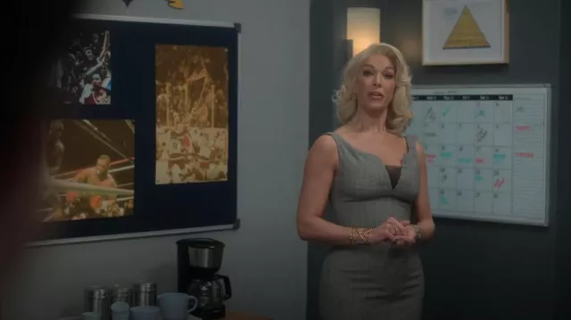 Alexander Mcqueen Prince Of Wales Check Wool-Blend Pencil Dress worn by Rebecca Welton (Hannah Waddingham) as seen in Ted Lasso (S03E11)