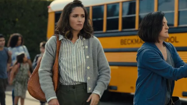 Alex Mill Nico Cashmere Cardigan worn by Sylvia (Rose Byrne) as seen in Platonic (S01E01)