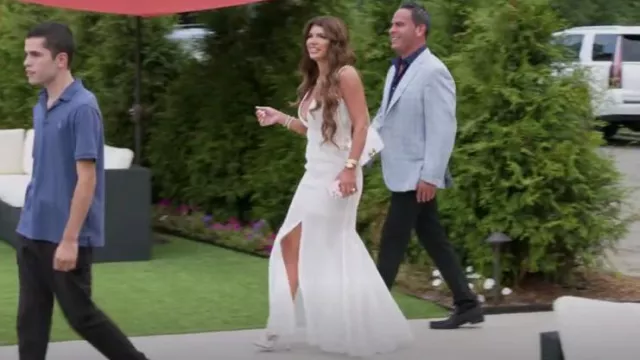 Sergio Rossi White Sandals worn by Teresa Giudice as seen in The Real Housewives of New Jersey (S13E16)