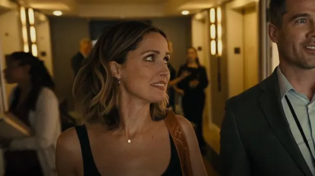 Madewell Edged Chunky Small Hoop Earrings worn by Sylvia (Rose Byrne) as seen in Platonic (S01E03)