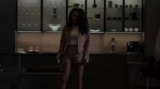 Gucci Gg Supreme Leather-Trimmed Shorts worn by Diana Tejada (LaToya Tonodeo) as seen in Power Book II: Ghost (S03E10)