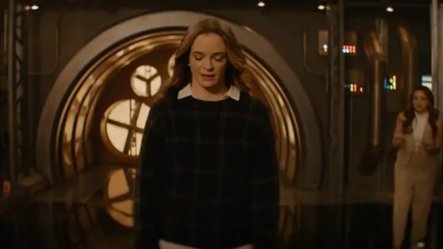 Vince Windowpane Plaid Sweater porté par Caitlin Snow (Danielle Panabaker) comme on le voit dans The Flash (S09E13)