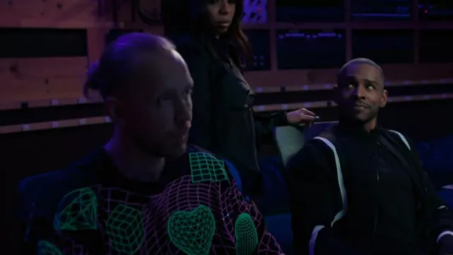 Jason Brickhill Neon Glitter Glitch Dress worn by Colin (Leonidas Gulaptis) as seen in Run the World (S02E01)