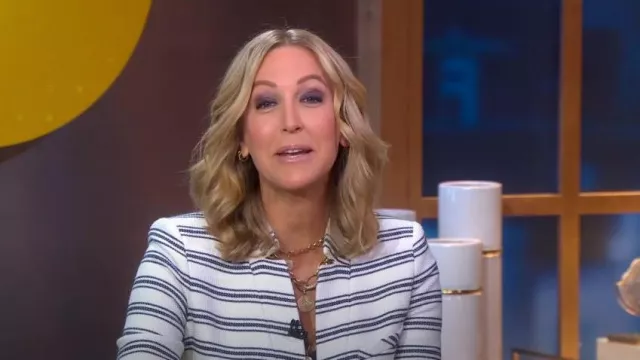 Veronica Beard Stripe Dickey Jacket worn by Lara Spencer as seen in Good Morning America on May 24, 2023