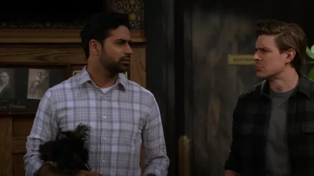 Vince Boulevard Plaid Cotton Button Up Shirt worn by Sid (Suraj Sharma) as seen in How I Met Your Father (S02E13)