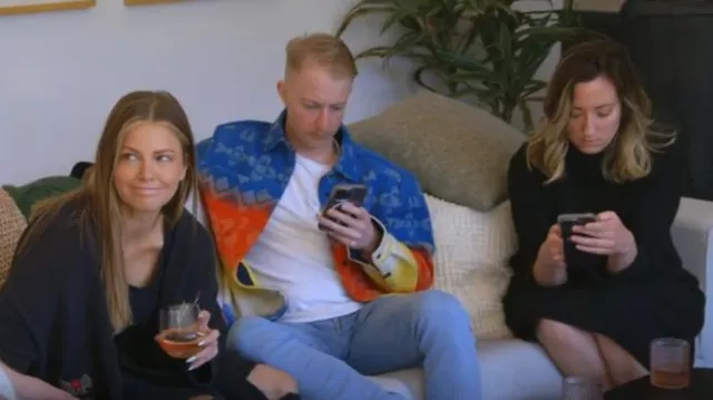 Scotch & Soda Men's Jacquard Blanket Overshirt worn by Matthieu as seen in Vanderpump Rules (S10E15)