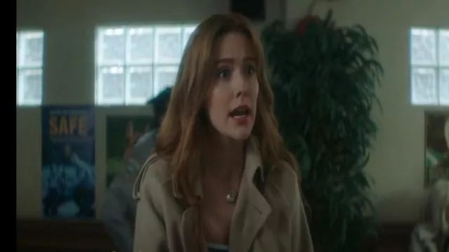 Maje Double-Breasted Trench Coat worn by Nancy Drew (Kennedy McMann) as seen in Nancy Drew (S04E01)