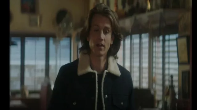 Sandro Faux Shearling-Lined Jacket worn by Ace (Alex Saxon) as seen in Nancy Drew (S04E01)