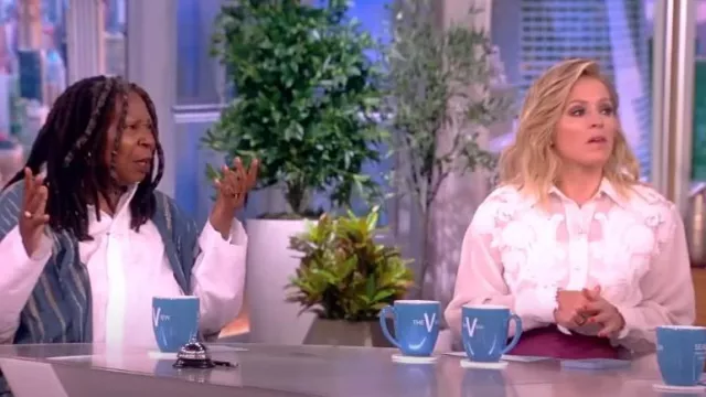 Zimmermann Tama Filigree Blouse worn by Sara Haines as seen in The View on May 31, 2023