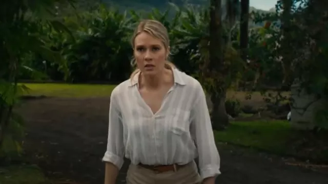 Rails Charli Stripe Shirt worn by Kate Whistler (Tori Anderson) as seen in NCIS: Hawai'i (S02E22)