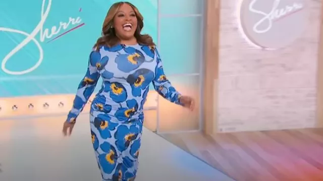 Carolina Herrera Poppy Jupe midi Ruched portée par Sherri Shepherd vue dans Sherri le 2 juin 2023